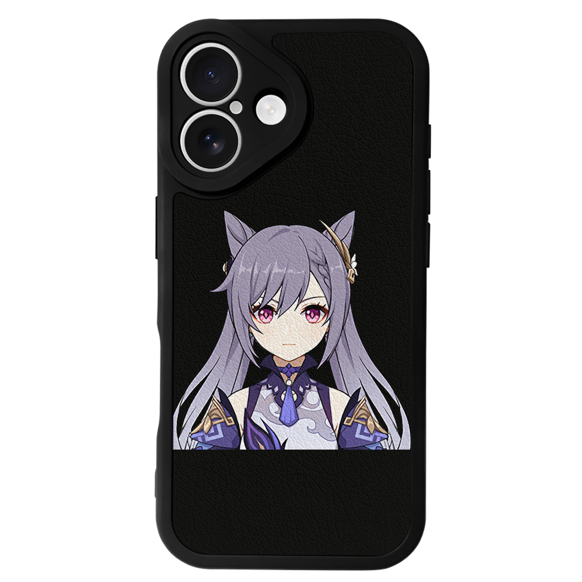 げんし神 刻晴 こくせい genshin Kokusei 【iPhone 16シリーズ対応】シリコンスマホケース（レザー調） 材質：シリコン